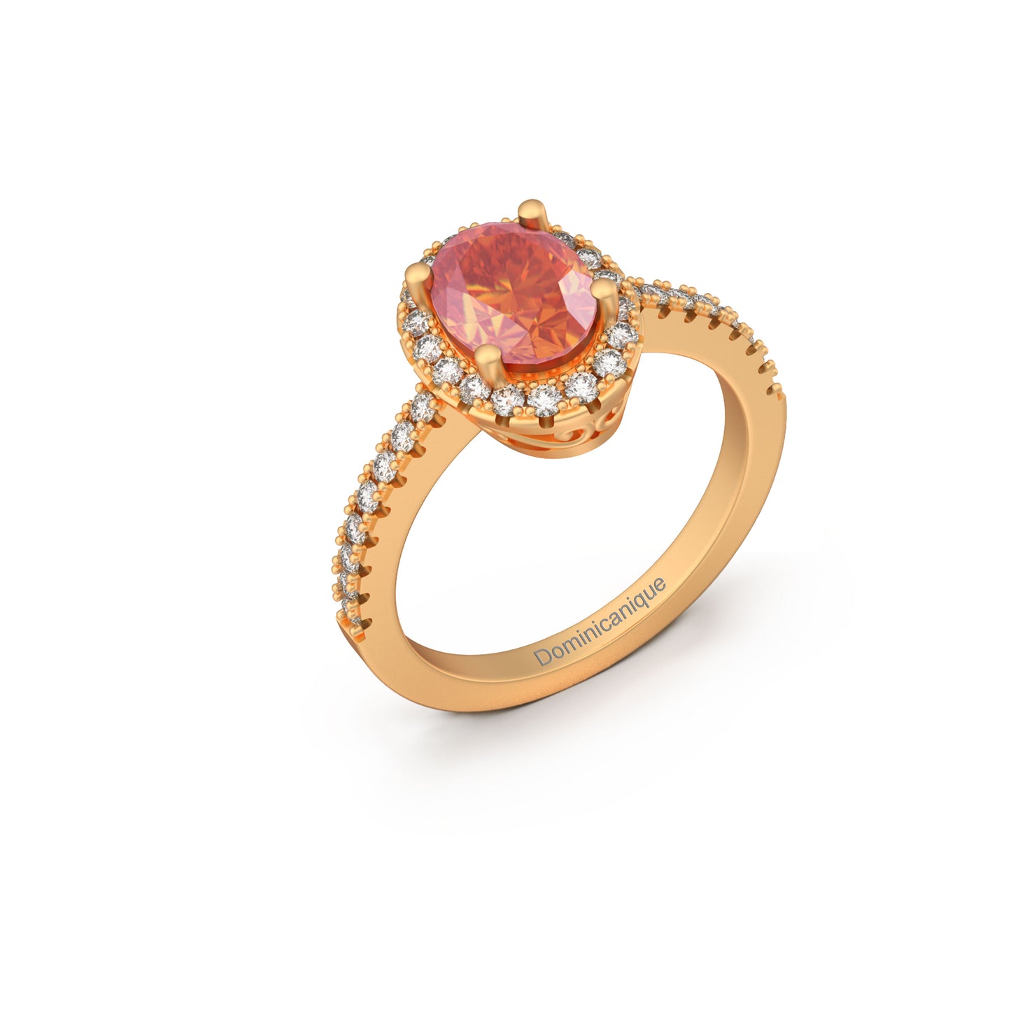 “Halo" Ring with 1.35ct Dominicanique