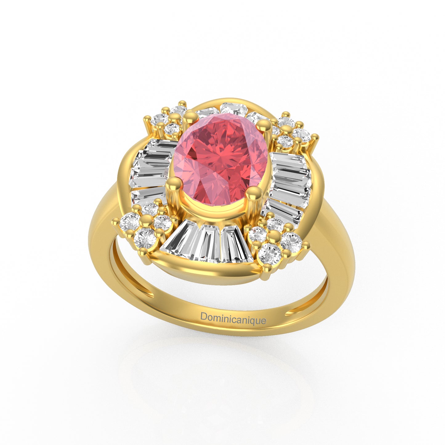 “Baugette" Ring with 1.36ct Dominicanique