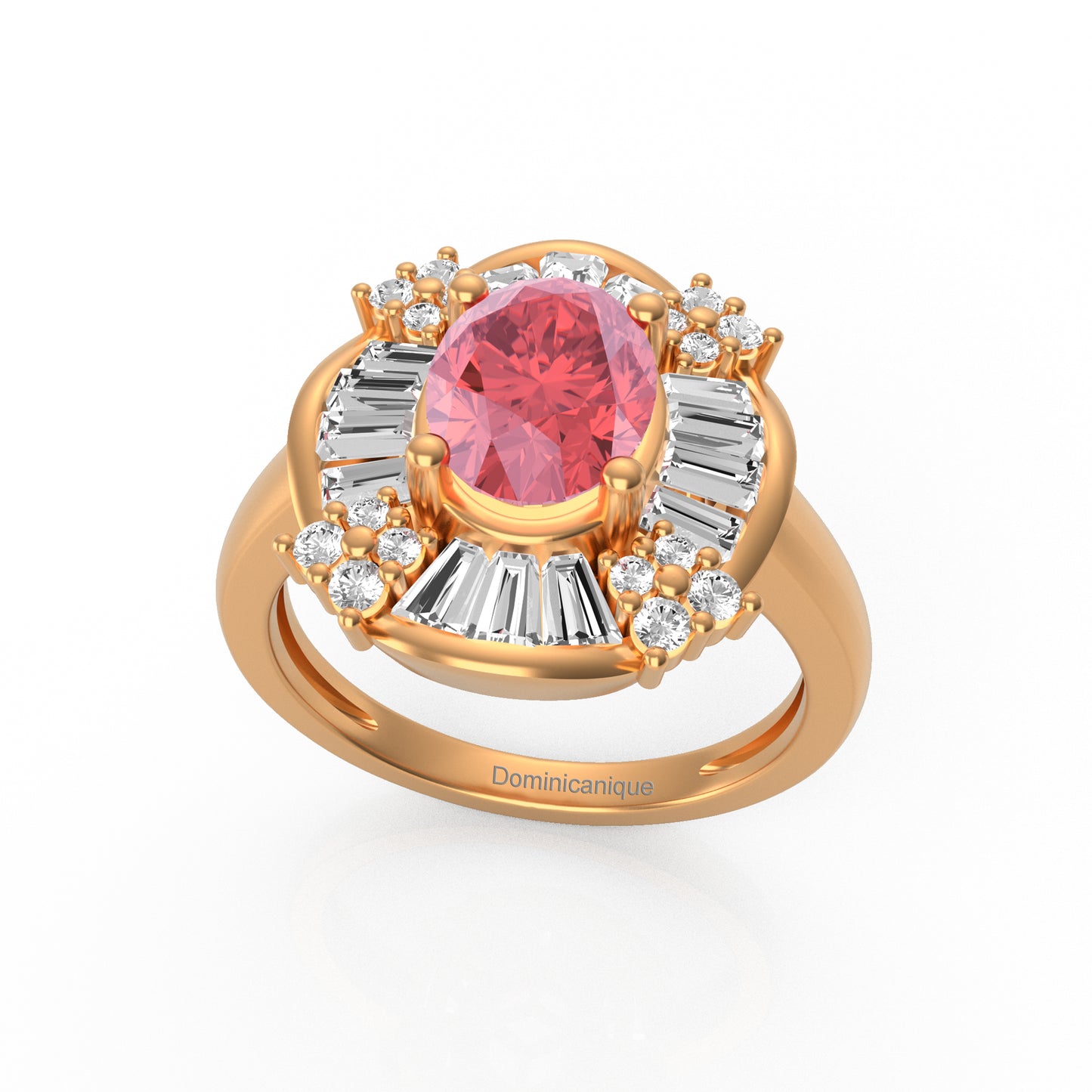 “Baugette" Ring with 1.36ct Dominicanique