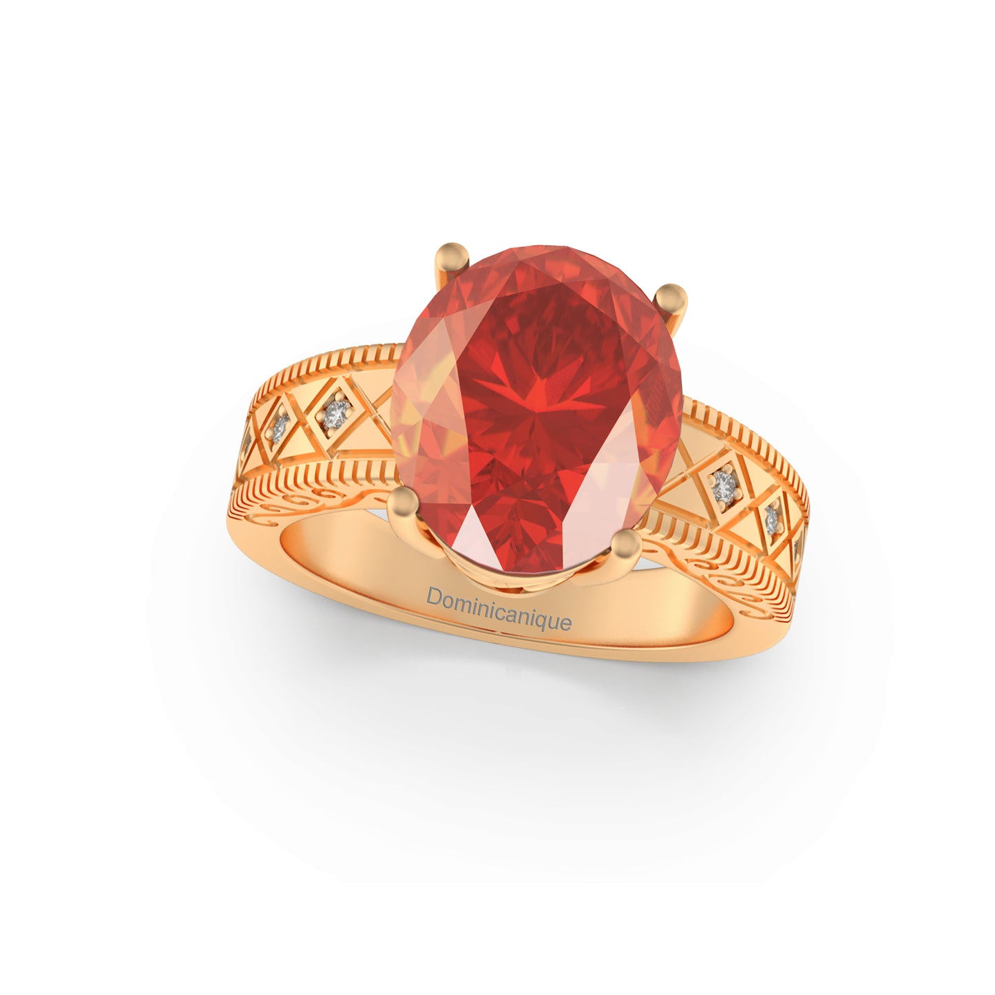 "Sunset of Shimmer” Ring with stunning 2.54ct Dominicanique