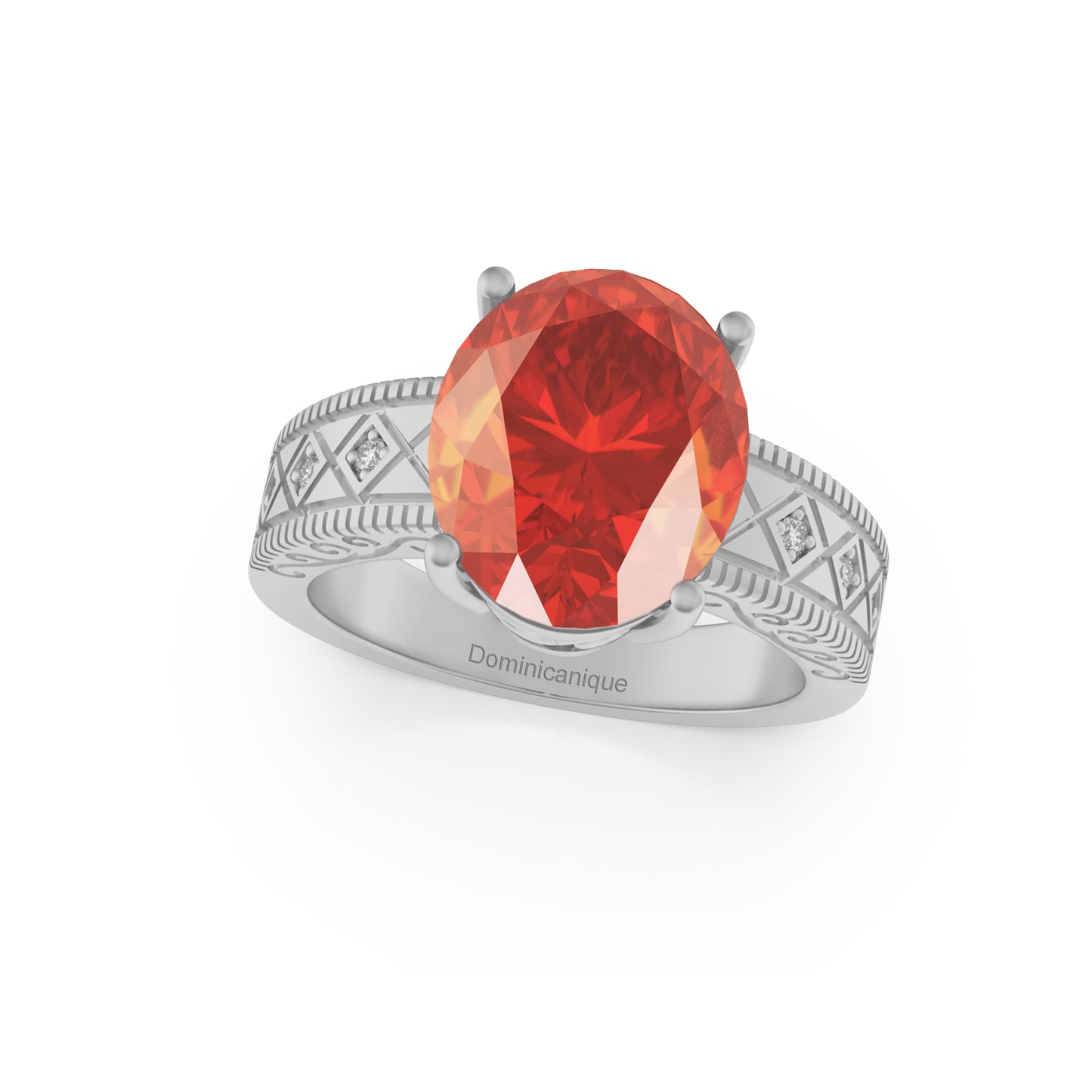 "Sunset of Shimmer” Ring with stunning 2.54ct Dominicanique