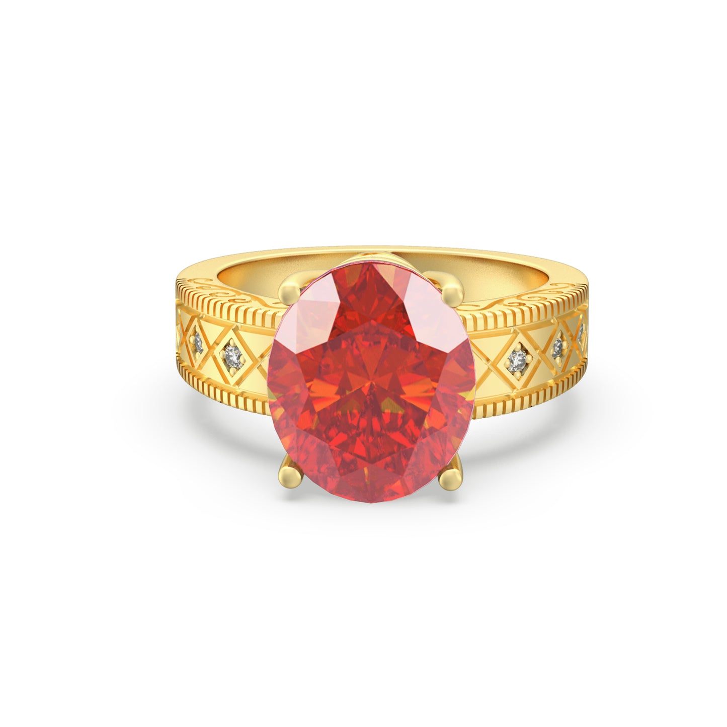 "Sunset of Shimmer” Ring with stunning 2.54ct Dominicanique