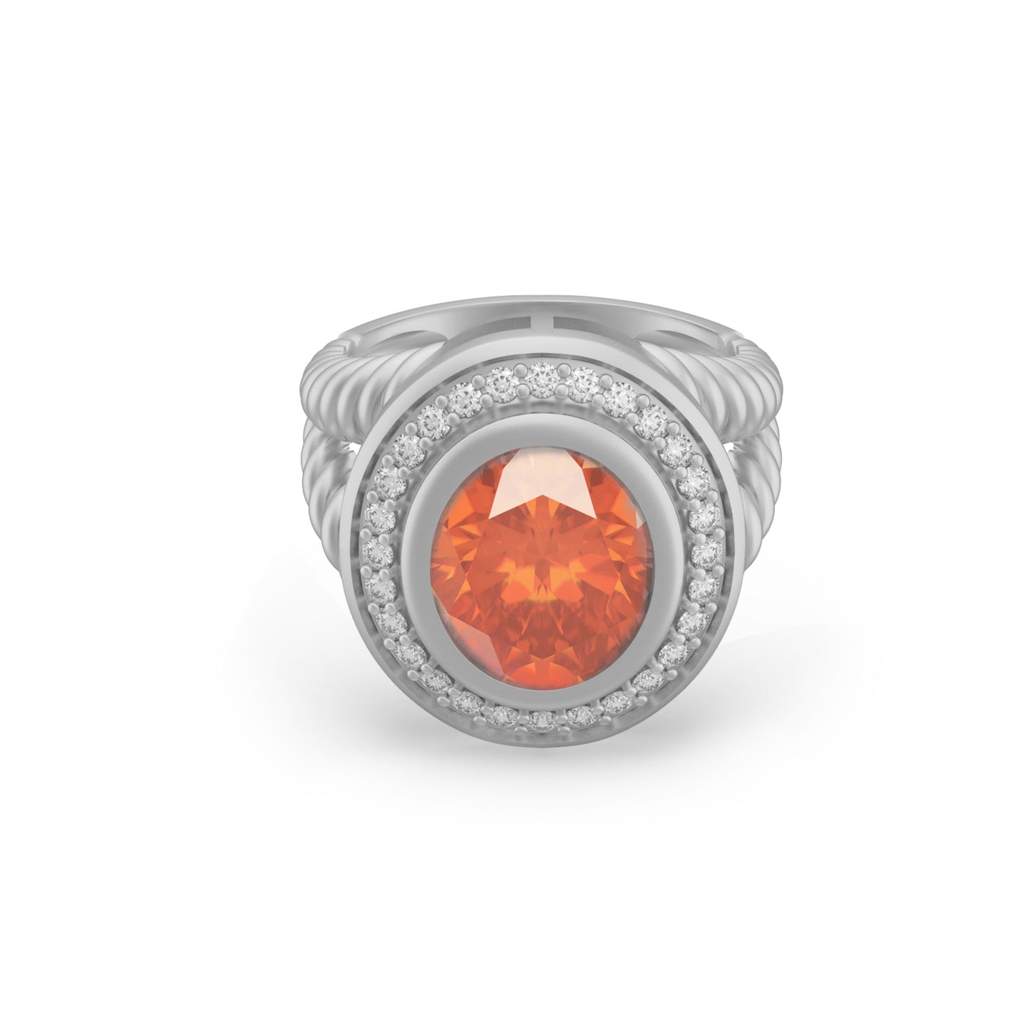 “Rope" Ring with 5.10ct Dominicanique